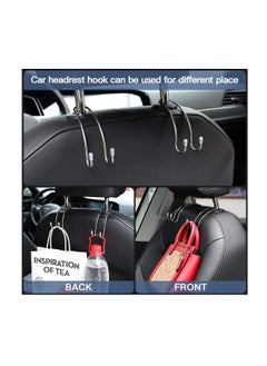 Excefore Car Seat Hooks, 4 Pack Car Back Seat Headrest Hanger Holder Hooks for Purse, Grocery Bag, Hat, Cloth, Coat, Stainless Car Seat Accessory, Universal Vehicle Trunk Storage Organizer, Heavy Duty Hook  - Image 3