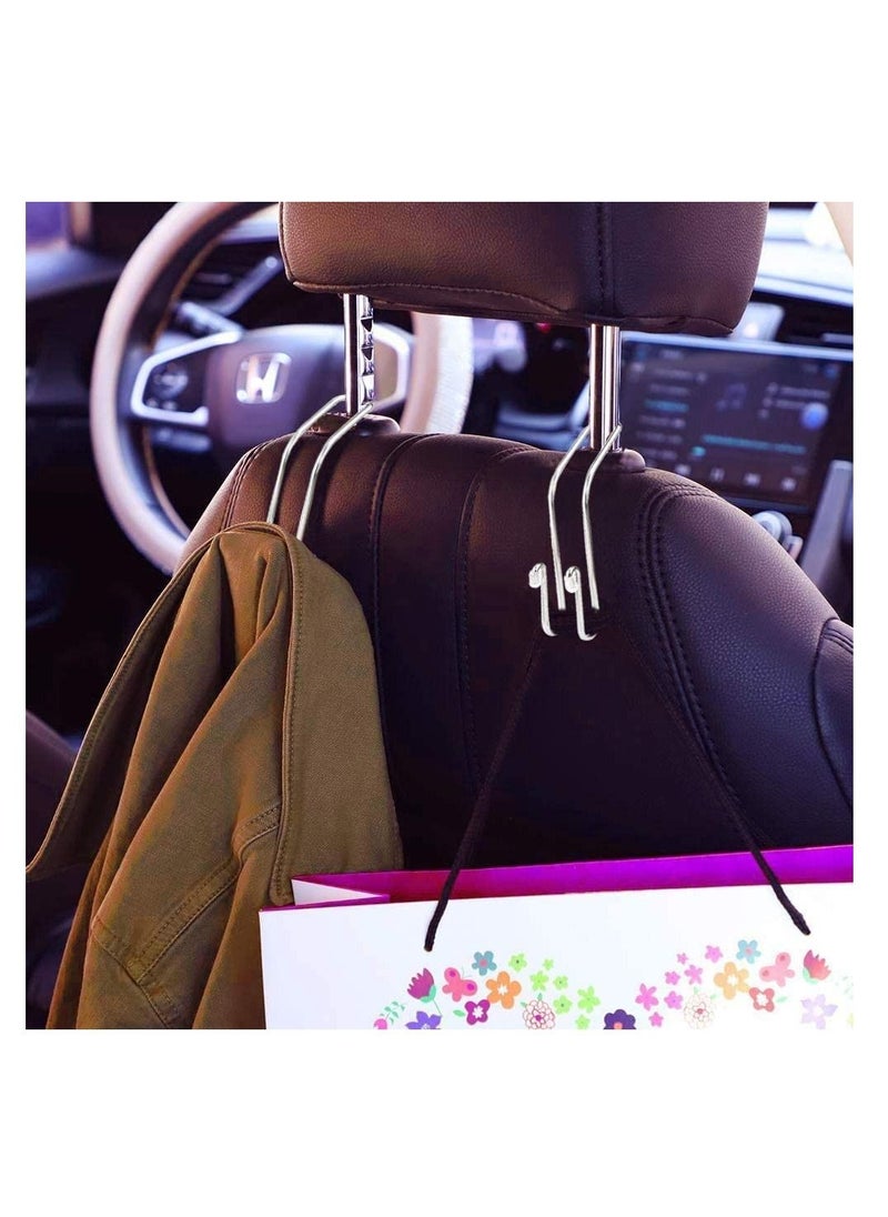 Excefore - Car Seat Hooks, 4 Pack Car Back Seat Headrest Hanger Holder Hooks for Purse, Grocery Bag, Hat, Cloth, Coat, Stainless Car Seat Accessory, Universal Vehicle Trunk Storage Organizer, Heavy Duty Hook - Image 1