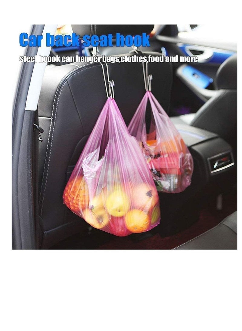 Excefore - Car Seat Hooks, 4 Pack Car Back Seat Headrest Hanger Holder Hooks for Purse, Grocery Bag, Hat, Cloth, Coat, Stainless Car Seat Accessory, Universal Vehicle Trunk Storage Organizer, Heavy Duty Hook - Image 1