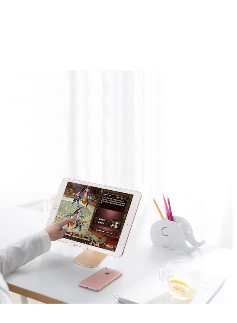 Excefore Cell Phone Stand Cradle Adjustable Phone Holder Universal Aluminum Desktop Stand Compatible with Switch All Smart Phone Computer Tablets and E-Book Readers Gold - Image 2