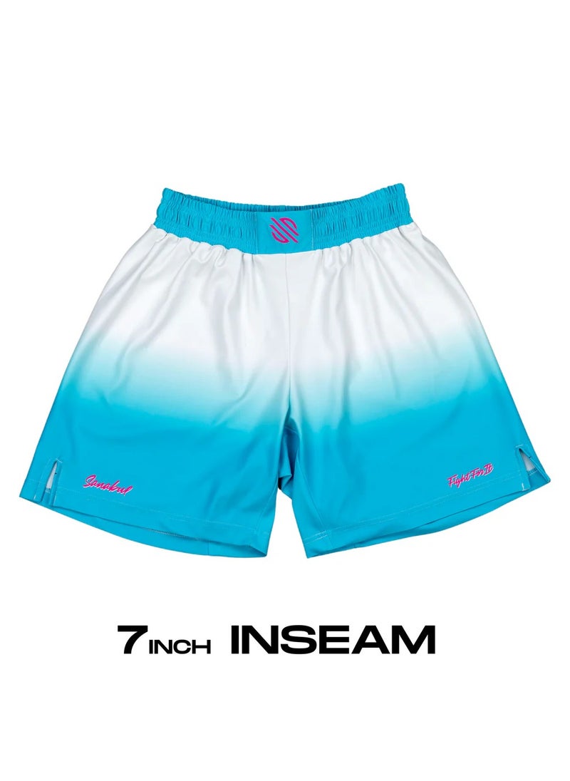 Sanabul  Tropic Vice Training Kit (Shorts 7" Large, White/Pink/Blue) 