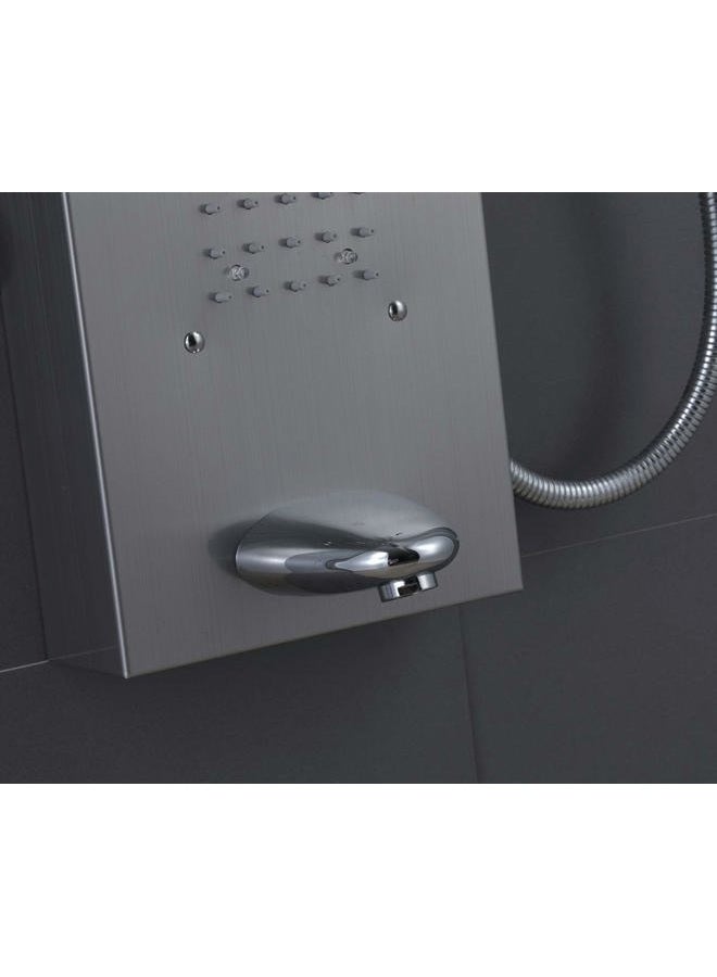 ELLO&ALLO LED Rainfall Waterfall Shower Head Rain Massage System with LED Body Jets, Stainless Steel Bathroom Shower Panel Tower System, Brushed Nickel - Image 5