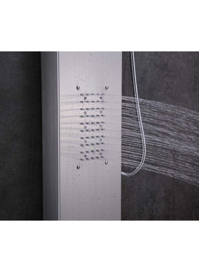 ELLO&ALLO LED Rainfall Waterfall Shower Head Rain Massage System with LED Body Jets, Stainless Steel Bathroom Shower Panel Tower System, Brushed Nickel - Image 3