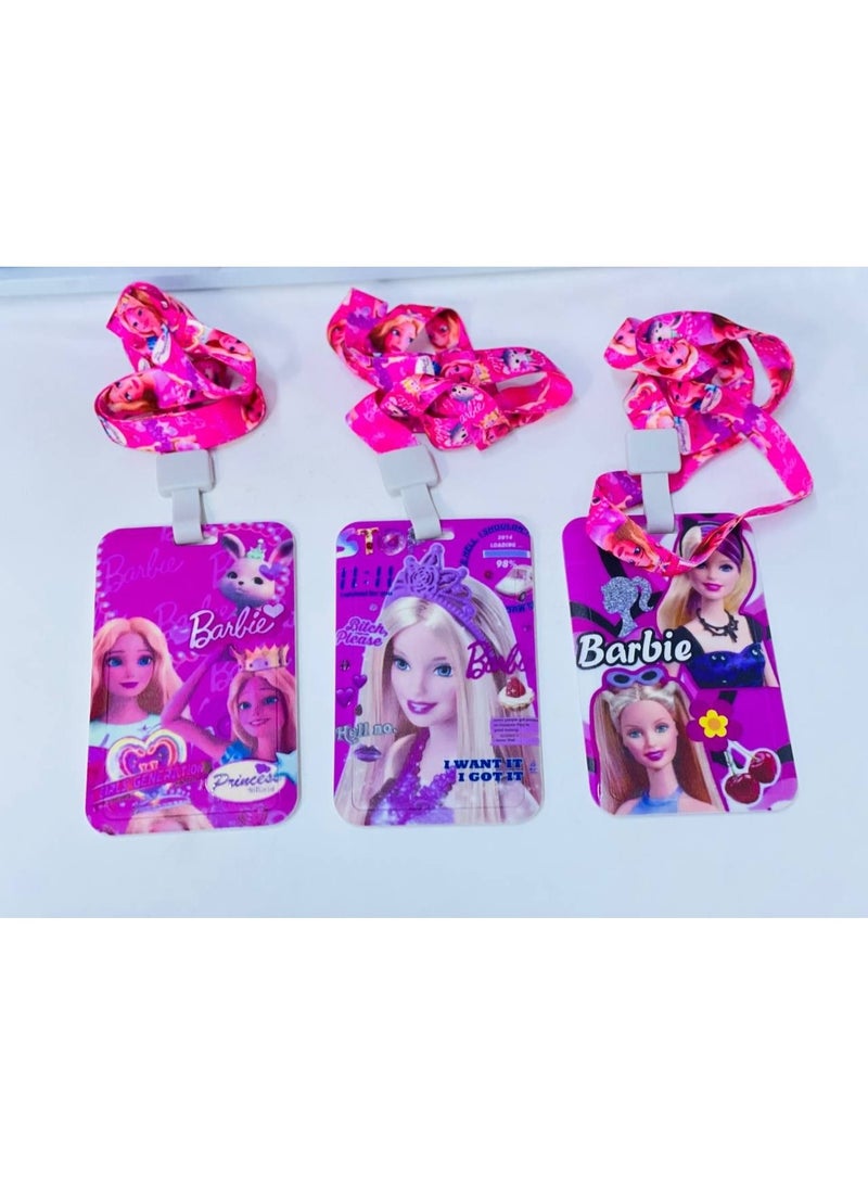 Girl-style ID card holder with lanyard; made of plastic. Set includes 5 pieces. Card size: 7 x 11 cm. - Image 1