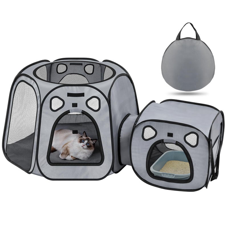 SNUVID Portable Cat Playpen- Large Foldable Cat Tent for Indoor and Outdoor, Play Enclosure for Kittens and Small Dogs, Pet Houses & Condos & Cage - Image 1