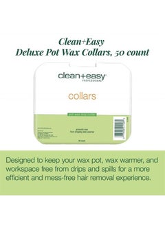 Clean + Easy Professional Pot Wax System, Deluxe Pot Wax Standard Warmer Collars Prevent Wax Drips For Mess Free Effortless Wax Warmer Clean Up (50 Count)  - Image 1
