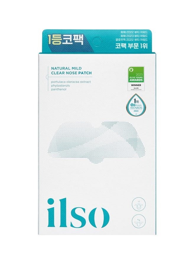 ilso Natural MILD Clear Nose Patch/Blackhead Remover for Nose/Targets PORES & PIMPLES/Facial Skin Care/Dermatologist Approved/Korean Skin Care to Absorb Acne Nose GUNK (5 PCS) - Image 1