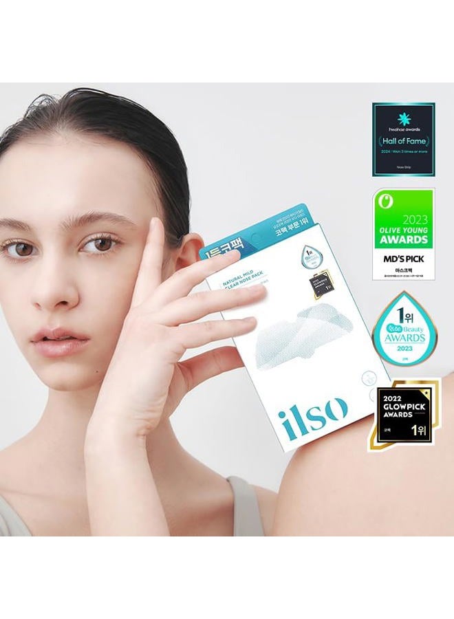 ilso Natural MILD Clear Nose Patch/Blackhead Remover for Nose/Targets PORES & PIMPLES/Facial Skin Care/Dermatologist Approved/Korean Skin Care to Absorb Acne Nose GUNK (5 PCS) - Image 3