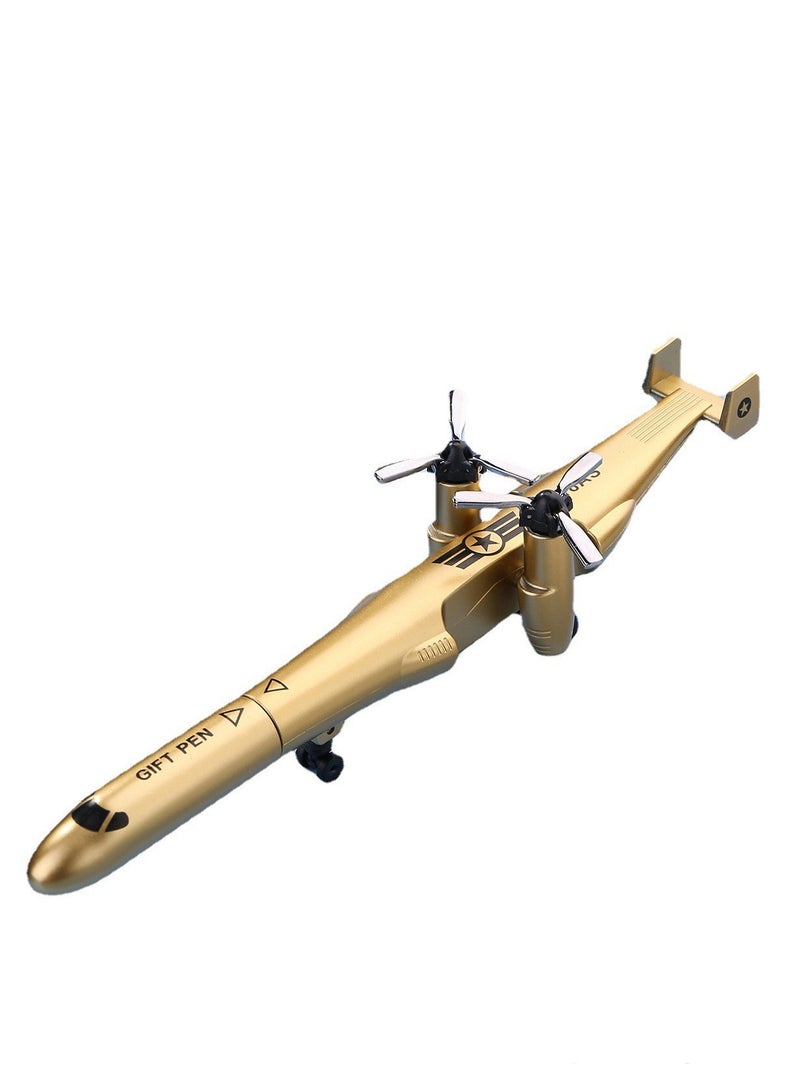 Creative Foldable Airplane Gel Pen 0.38mm Helicopter Style Ballpoint Pen with Foldable Wheels for Students  Professionals - Image 1