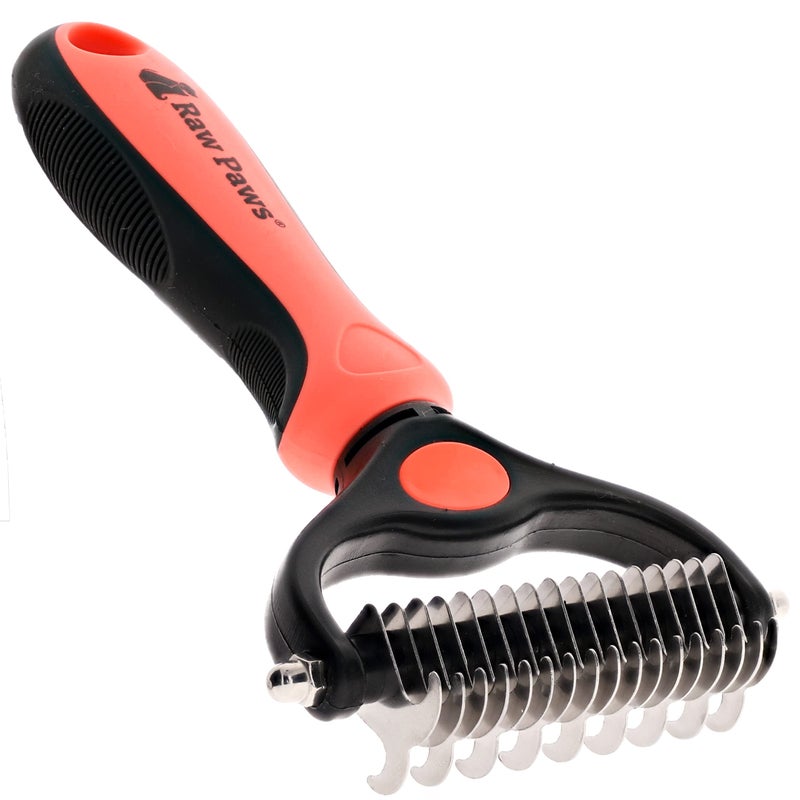 Raw Paws Undercoat Rake Dematting Tool Pet Grooming Comb for Shedding Matted Fur Knots and Tangles Stainless Steel Deshedding Brush for Dogs and Cats Blue