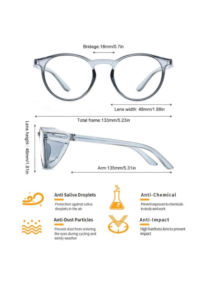 Safety Glasses, Anti Fog Protective Goggles with Side Shields, UV400 Protection Safety Glasses for Work, Construction, and Laboratory Use - Image 2