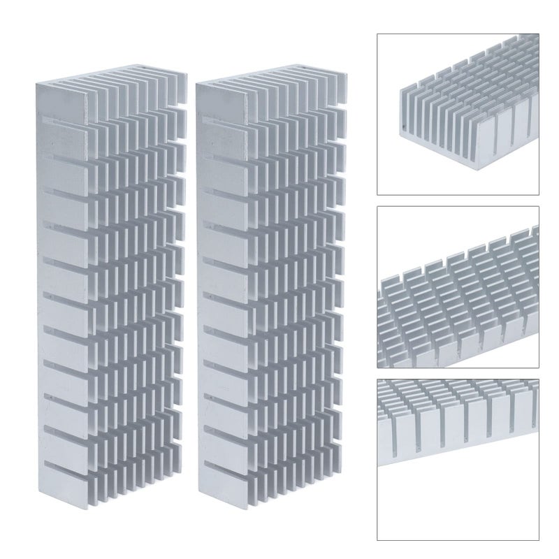 2Pcs Aluminum Heatsink Cooler Module 120mm x 40mm x 20mm for CPU PCB Electronics with Adhesive - Image 4