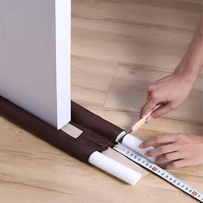 Door Bottom Seal Strip Double Cover Cold Draft Stopper Door Bottom Seal Strip for Home Bedroom Noise Reduction Multiple Colors (1)