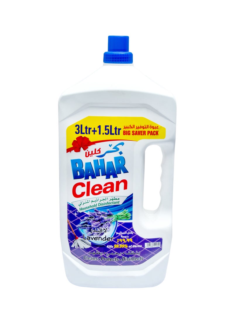بحر مطهر متعدد الأغراض، منظف أسطح متعدد الأغراض برائحة اللافندر اللطيفة، مناسب للأرضيات والمطابخ والحمامات، للاستخدام في التنظيف الصناعي، 4.5 لتر - Image 1