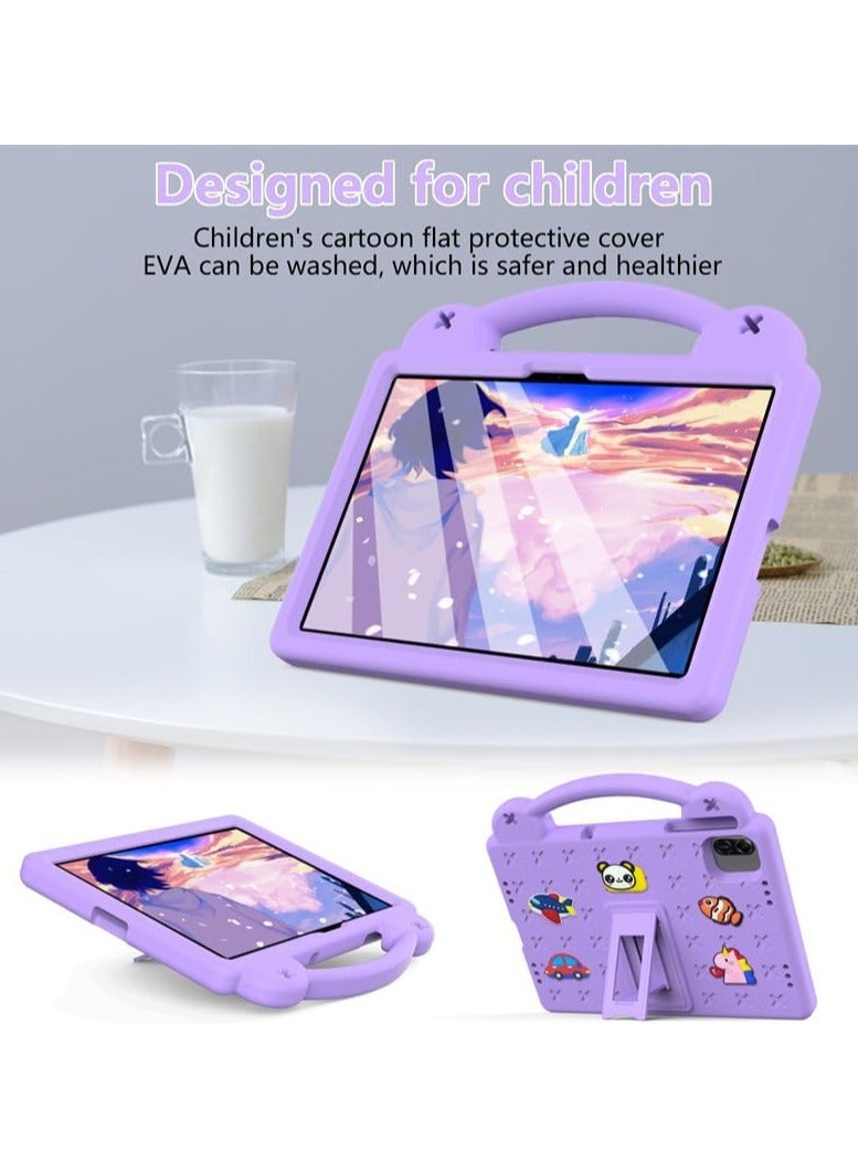 VKL Kids Case Compatible with Honor Pad X8a 11-inch 2024 Anti-Fall Shockproof Stand Hand-Held EVA Protective Cover for Honor Pad X8a (Purple) - Image 2