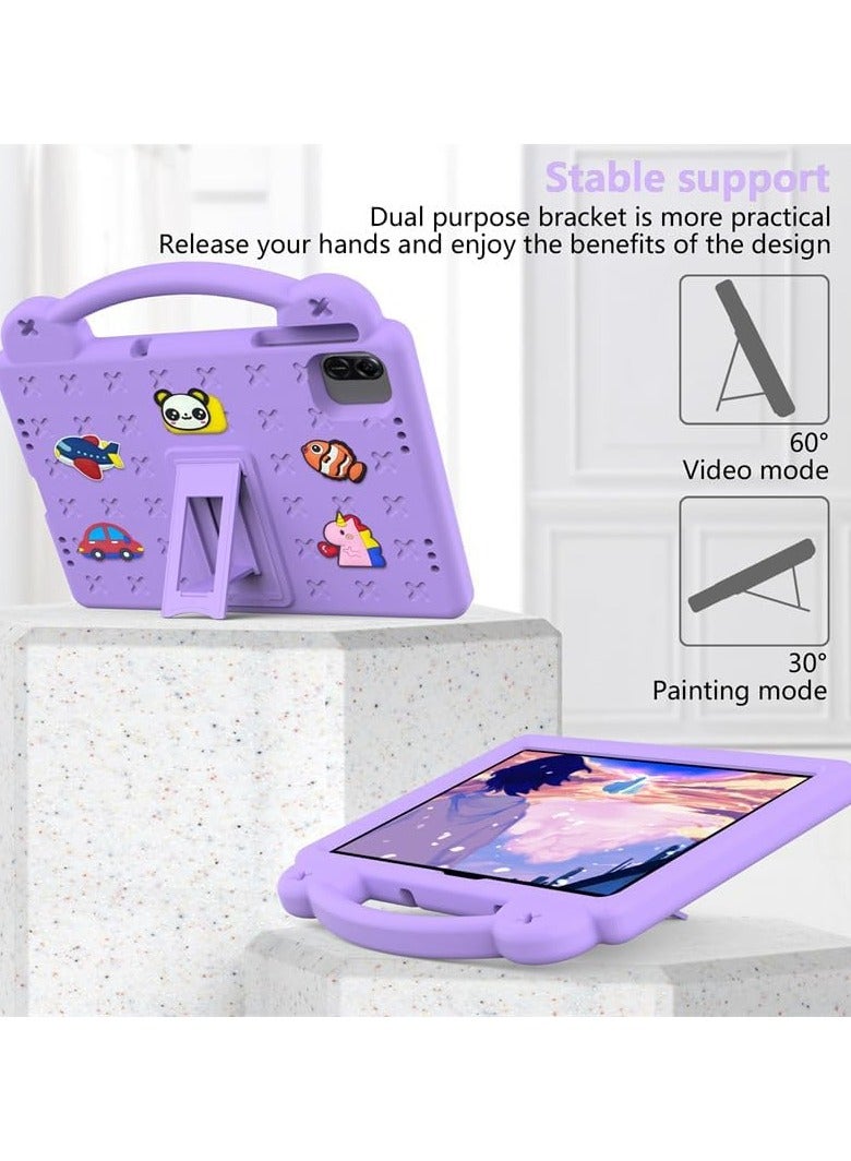 VKL Kids Case Compatible with Honor Pad X8a 11-inch 2024 Anti-Fall Shockproof Stand Hand-Held EVA Protective Cover for Honor Pad X8a (Purple) - Image 3