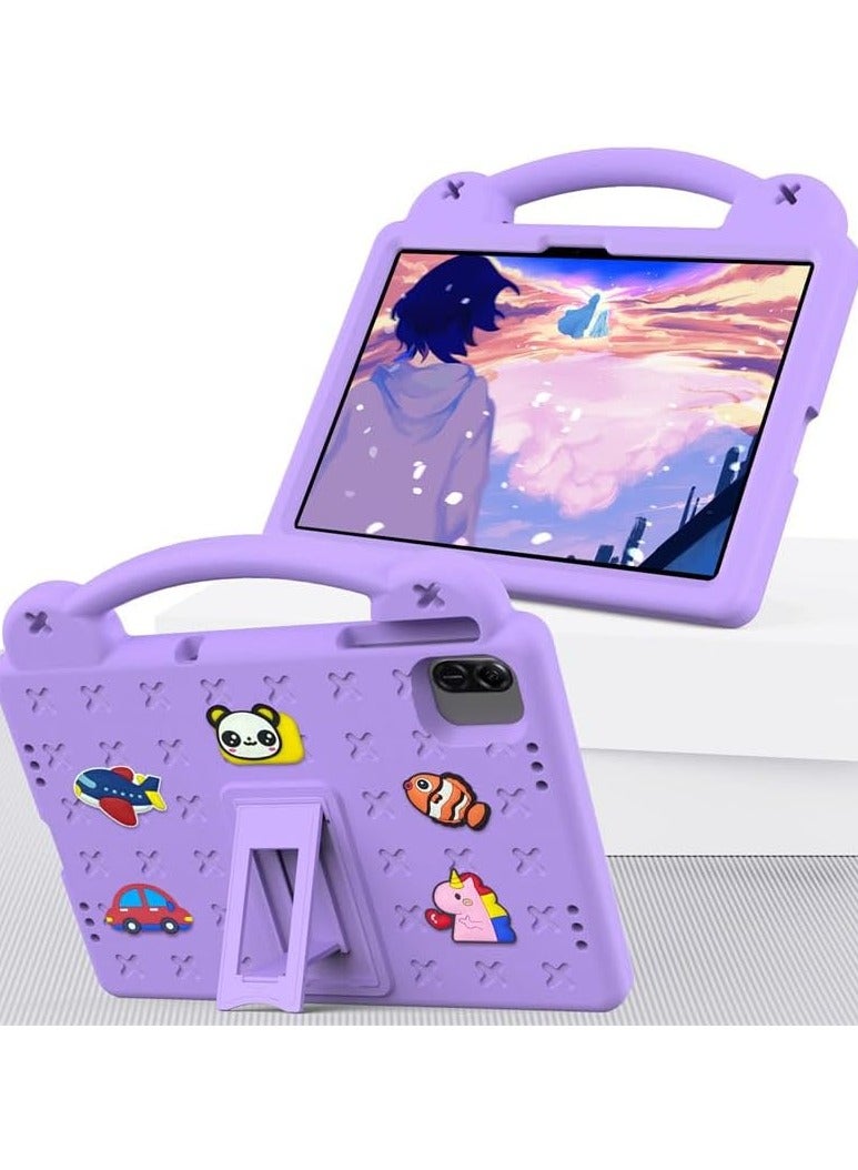 VKL Kids Case Compatible with Honor Pad X8a 11-inch 2024 Anti-Fall Shockproof Stand Hand-Held EVA Protective Cover for Honor Pad X8a (Purple) - Image 4