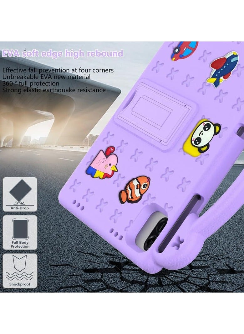VKL Kids Case Compatible with Honor Pad X8a 11-inch 2024 Anti-Fall Shockproof Stand Hand-Held EVA Protective Cover for Honor Pad X8a (Purple) - Image 5