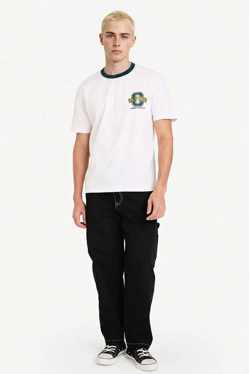 ديفاكتو Regular Fit Crew Neck Short Sleeve T-Shirt