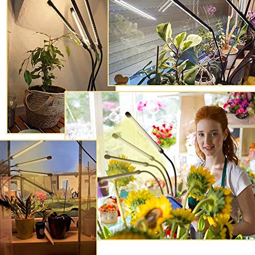 bseah Plant Lights for Indoor Plants, Grow Lights for Seed Starting ON & Off Full Spectrum LED with Timer 4 Tubes - Image 4