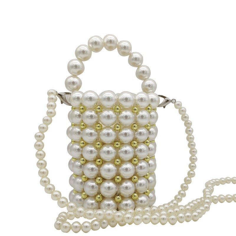 Fgg Totes Bag New Portable Pearl Bag Sweet Style Banquet Bag Party Evening Bag Diamond Encrusted Dinner Bag - Image 5