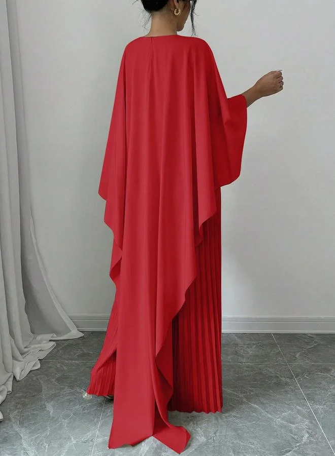 تايك تو فستان طويل بكسرات بأكمام كاب