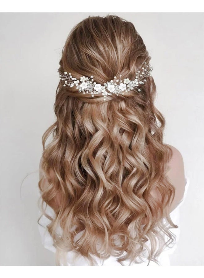 إكسسوارات الشعر للنساء الزفاف الزفاف زهرة، إكسسوارات الشعر للطفلة النساء (الفضة) - Image 2