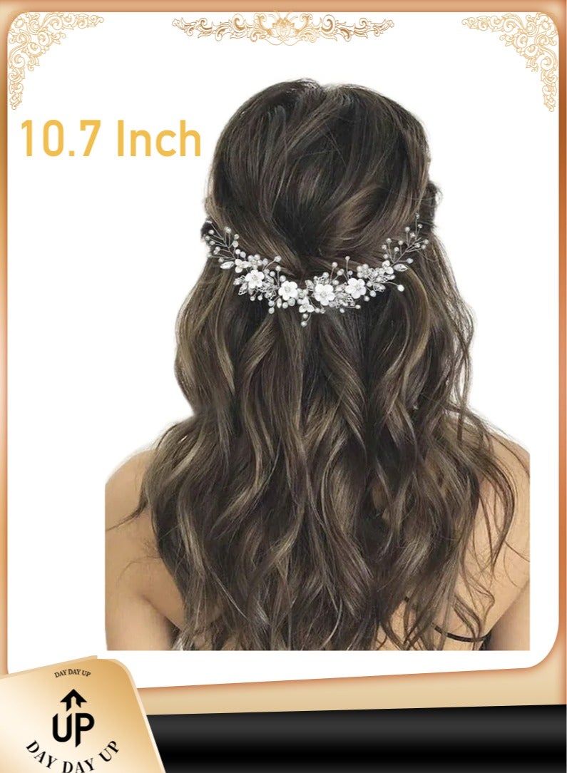 إكسسوارات الشعر للنساء الزفاف الزفاف زهرة، إكسسوارات الشعر للطفلة النساء (الفضة) - Image 1