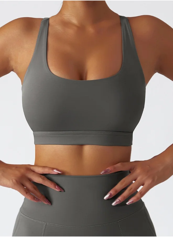 KAWN.YOGA KAWN YOGA Womens X Back Sports Bra - Padded Low Impact Workout Yoga Bra with Removable Built in Bra