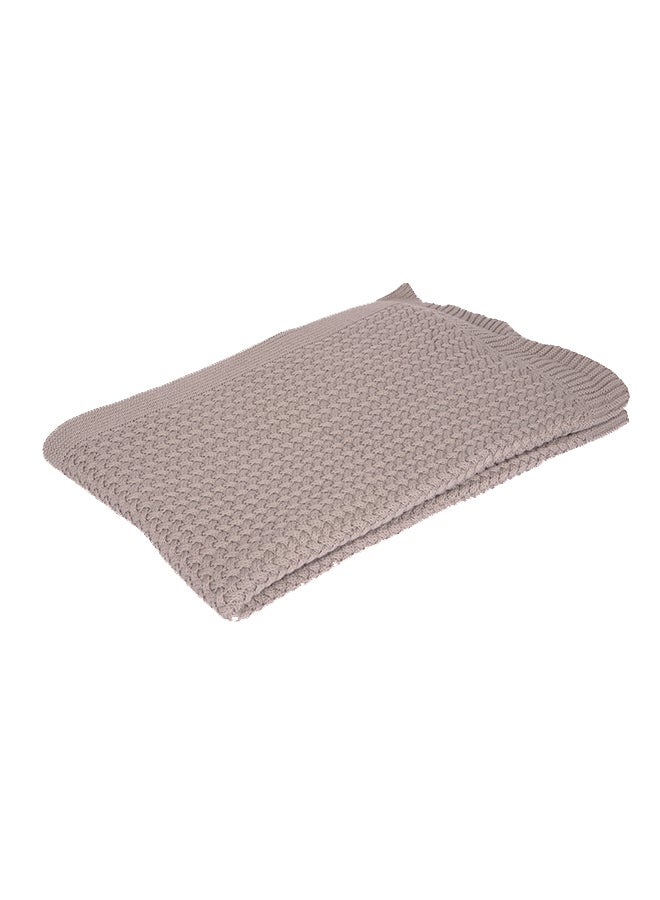 Alina Blanket 100% Cotton Knitted (Mini Light Grey ) - Image 1