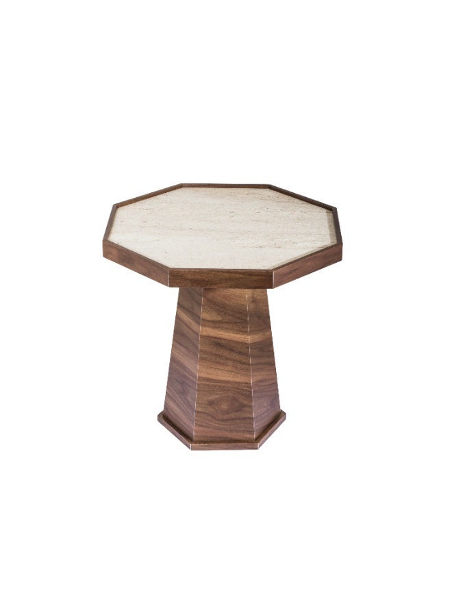 evistar High Quality Turkish Wood Ribbed Side Table For Living room, Outdoor, Bedroom - Image 1