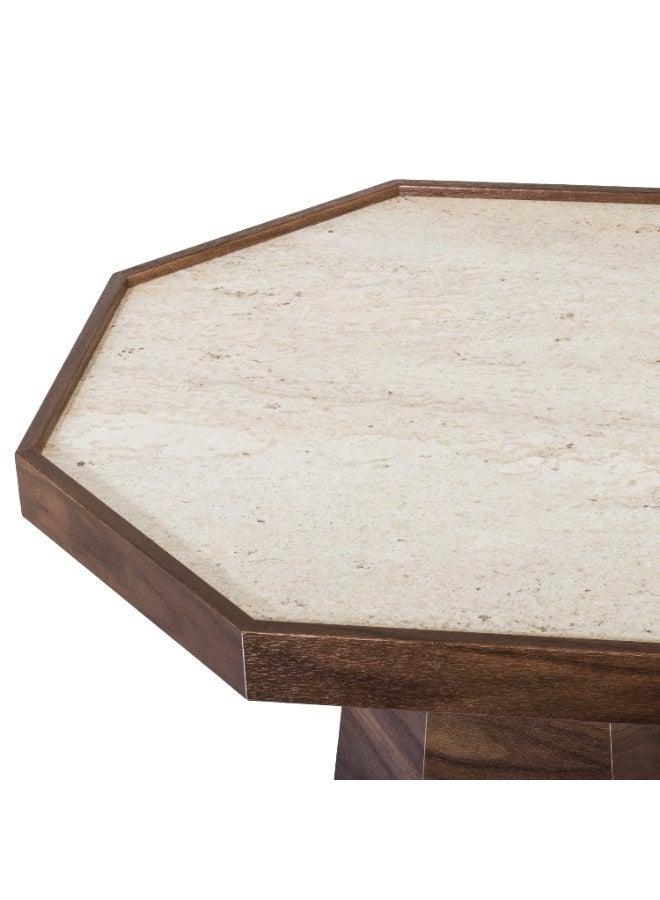 evistar High Quality Turkish Wood Ribbed Side Table For Living room, Outdoor, Bedroom - Image 2