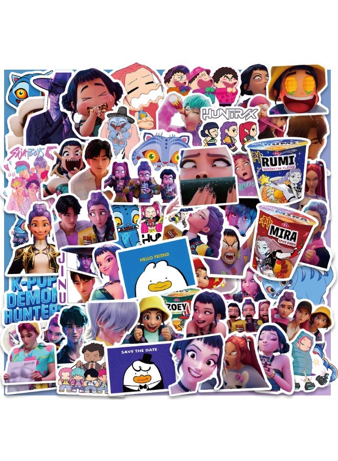 اوراکس 111PCS 3D الرسوم المتحركة فيلم Kpop شيطان الصيادين ملصقات, كوريا أيدول أنيمي أسلوب, مقاومة للماء والبرد Huntrx、Saja Boys、Jinwoo、Rumi、Tiger、Zoeystery、Miromabby, يمكن استخدامها على زجاجات المياه، أجهزة الكمبيوتر المحمولة، الهواتف المحمولة، و Scrapbooks, مناسبة لمحبي K-pop والأنيمي - Image 3