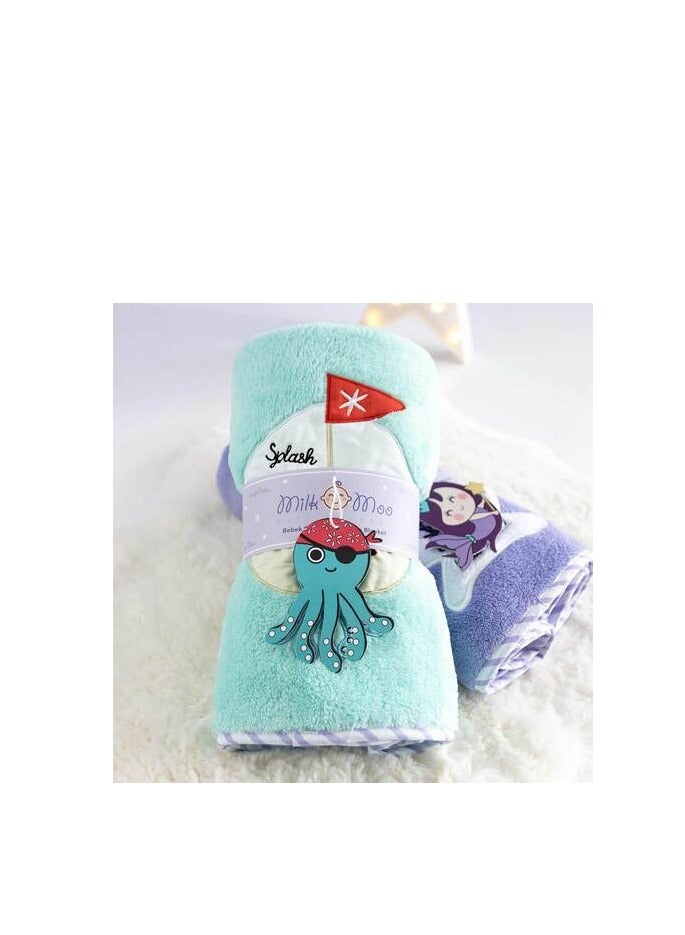 ميلك آند مو بطانية الأطفال Milk&Moo Sailor Octopus، بطانية استقبال معتمدة بنسبة 100% من Oeko-Text للأطفال، بطانية أطفال فائقة النعومة لعربة الأطفال والسفر، ملونة - Image 3