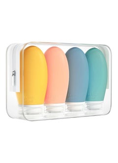 Generic 100ml silicone travel bottle for toiletries, 4 pack leak proof refillable squeezable containers for lotion liquid shampoo, BPA free and TSA approved travel accessories  - Image 1