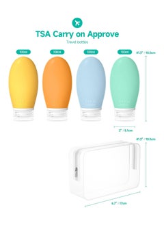 Generic 100ml silicone travel bottle for toiletries, 4 pack leak proof refillable squeezable containers for lotion liquid shampoo, BPA free and TSA approved travel accessories  - Image 4