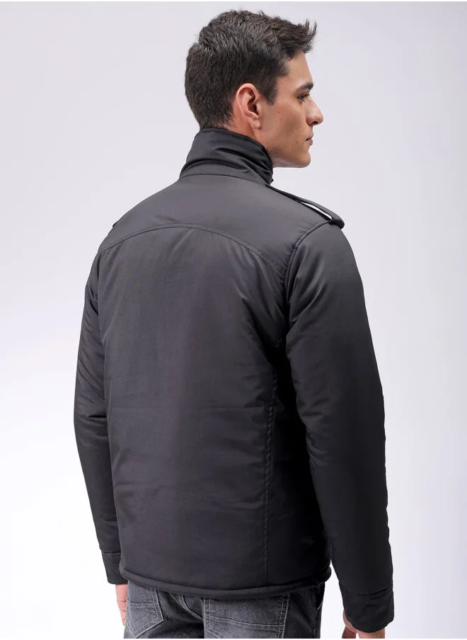 The Indian Garage Co Men Slim Fit Solid Puffer Jackets