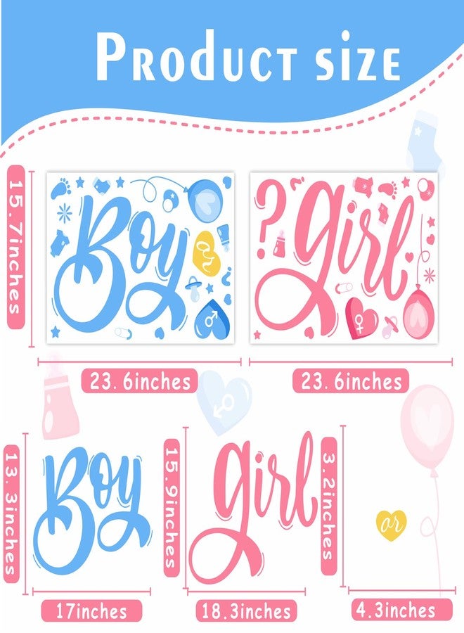 HATARU Boy or Girl Sign Gender Reveal Party Decorations He or She Decals Sign Peel and Stick Theme Decals Baby Shower Welcome Sign for Arch Decor Oh Baby Party Decorations Vinyl Stickers for Backdrop Supply - Image 4