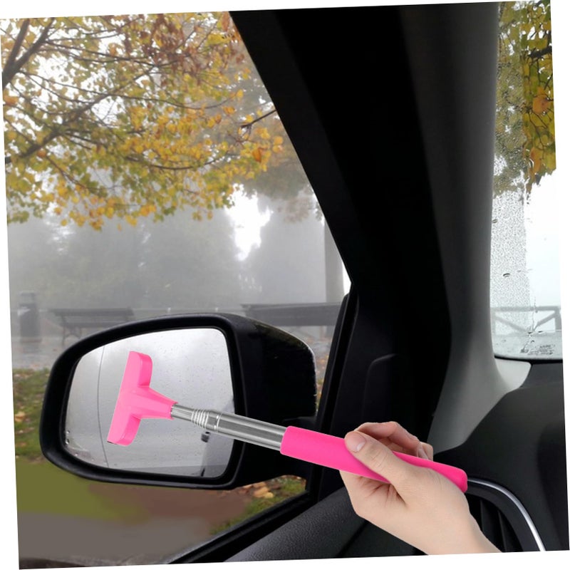 Pink Car Rearview Mirror Wiper Squeegee Multifunctional Easy Installation Window Cleaner - Image 3