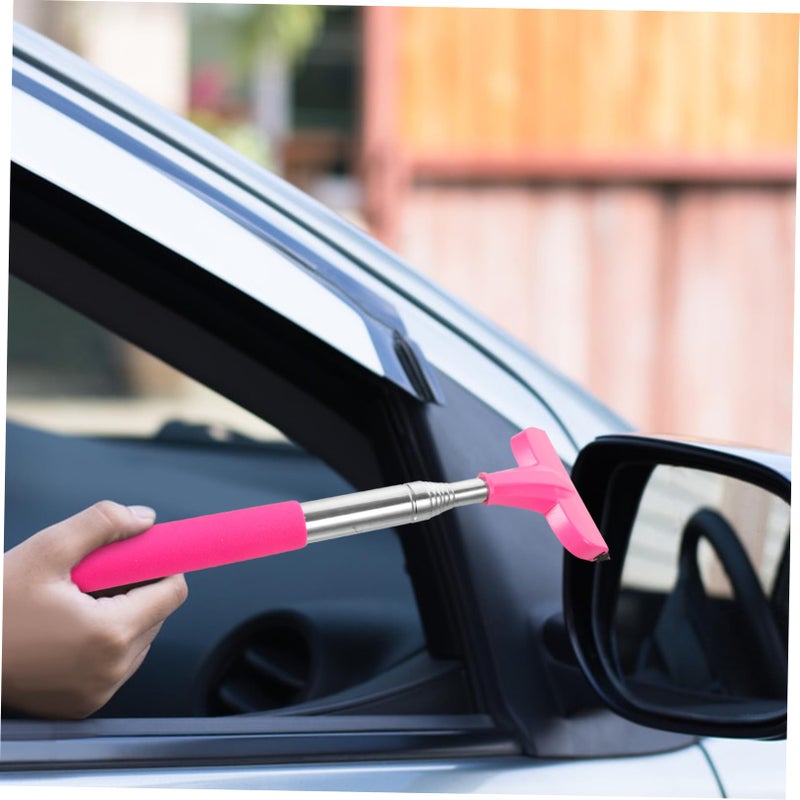 Pink Car Rearview Mirror Wiper Squeegee Multifunctional Easy Installation Window Cleaner - Image 4