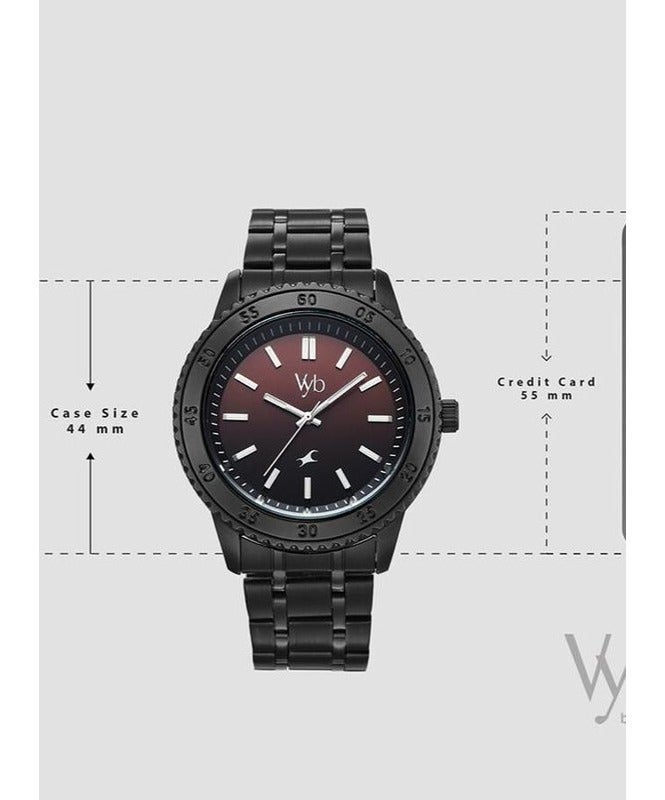 fastrack Vyb Quest Fastrack By Titan Quartz Analog Multicoloured Dial Black Stainless Steel Strap Watch For Men fv30036nm01w - Image 3