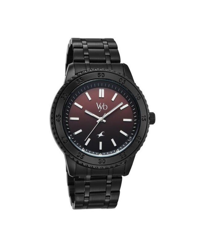 fastrack Vyb Quest Fastrack By Titan Quartz Analog Multicoloured Dial Black Stainless Steel Strap Watch For Men fv30036nm01w - Image 2