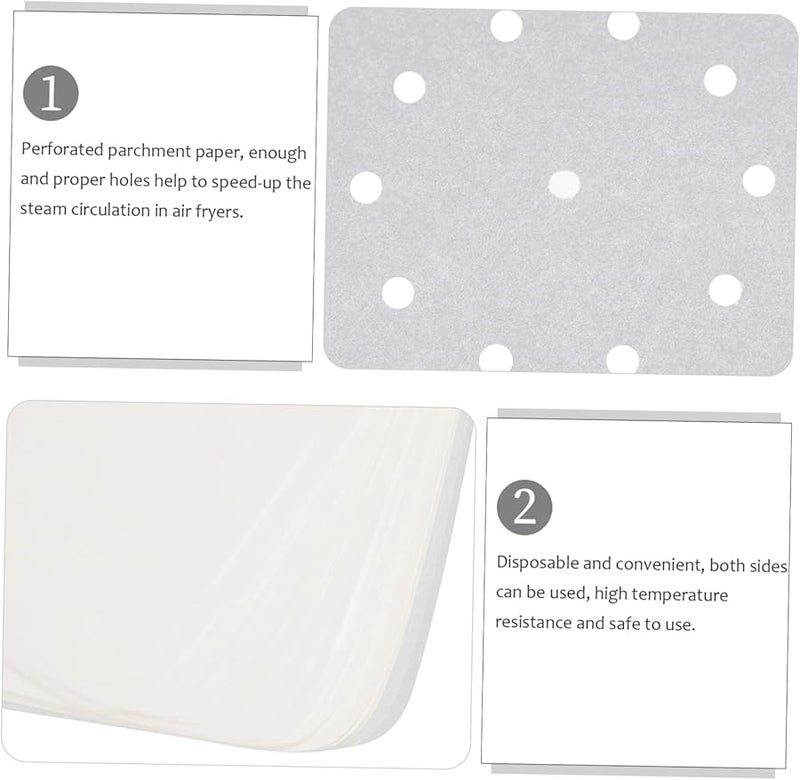 Non Stick Air Fryer Parchment Paper Liners 20 5x20 5cm 100 Pack For Baking Roasting Frying - Image 3