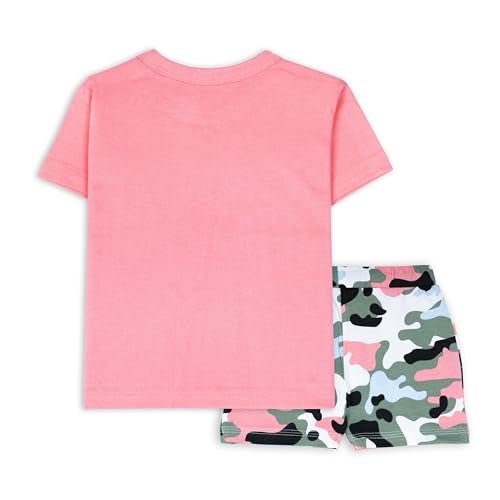 ARIEL Baby Boys & Baby girls Cotton Printed Round Neck Half Sleeve T-shirt & Short Trendy Summer Clothing Sets (pink-band-girl-9-12 months) - Image 2