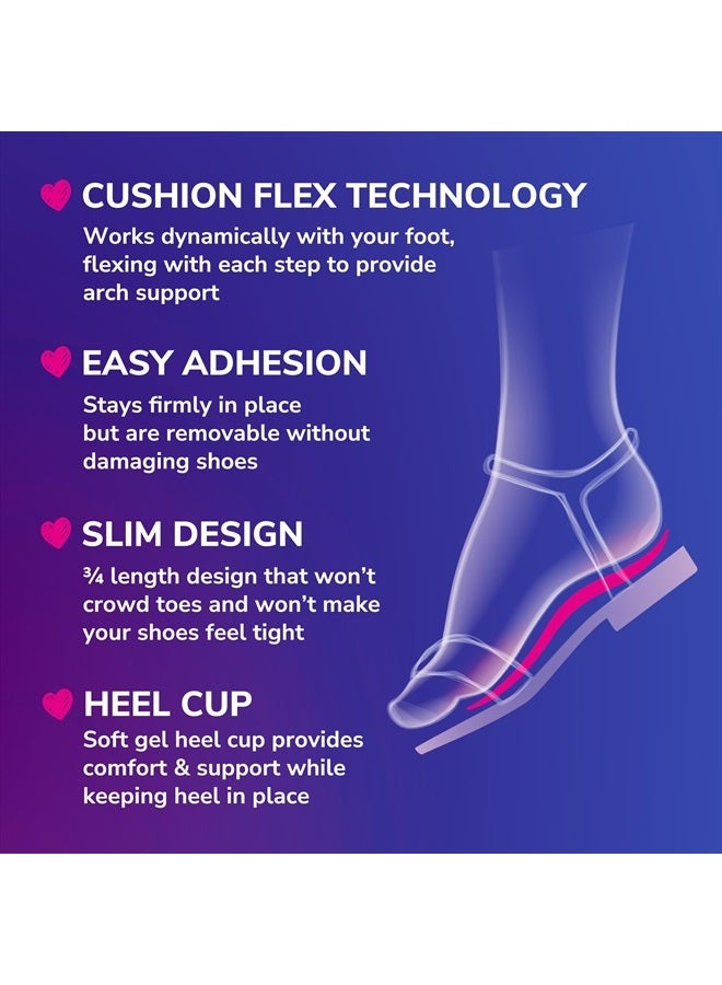 Dr. Scholl's ® Love Your Flats & Sandals نعل داخلي بطول 3/4، راحة طوال اليوم، تخفيف ومنع عدم الراحة في الحذاء، امتصاص الصدمات، دعم القوس، نعل داخلي مخفي غير ظاهر، زوج واحد  - Image 4