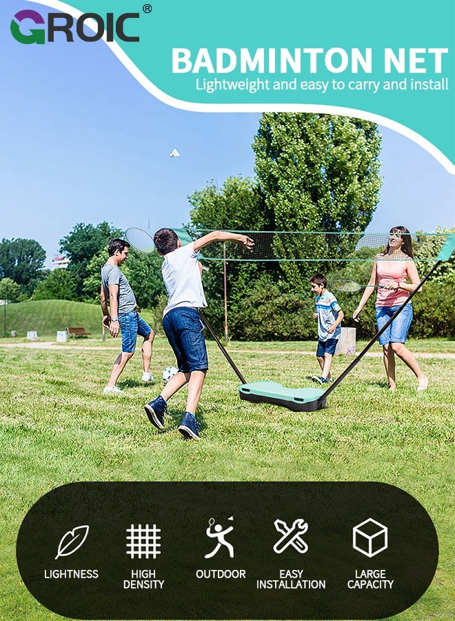 GROIC Badminton Net Set with Badminton Net,2 Rackets, 2 Shuttlecocks,Storage Case,Badminton Set for Indoor & Outdoor Games, Backyard Family Fun,Badminton Rackets Set - Image 4