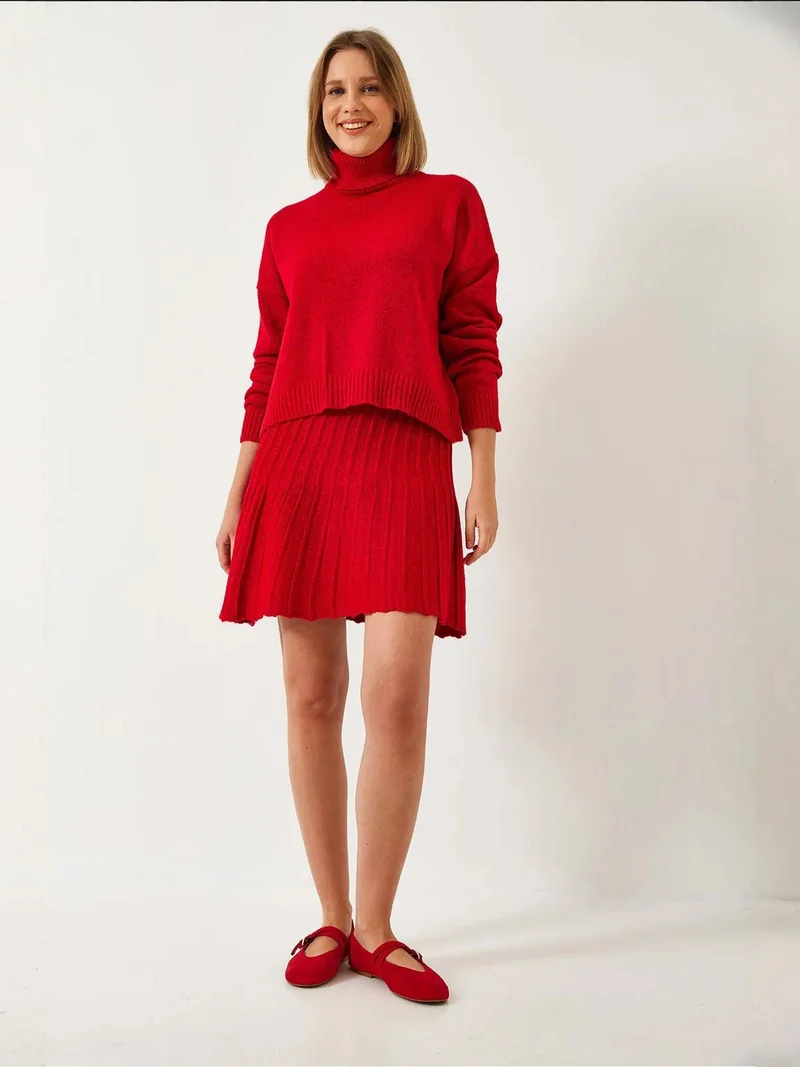 Bianco Lucci LUCCI Textured Knit Co-ords with Turtleneck