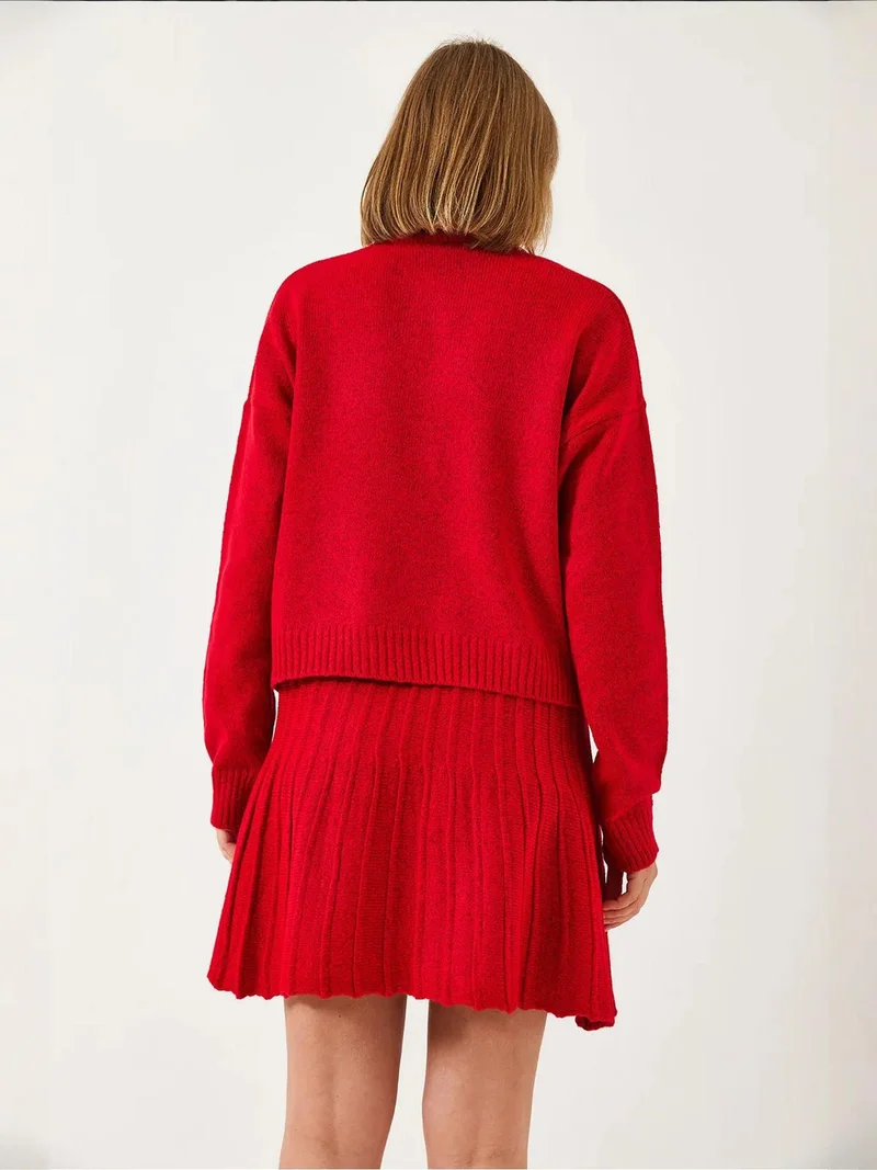 Bianco Lucci LUCCI Textured Knit Co-ords with Turtleneck
