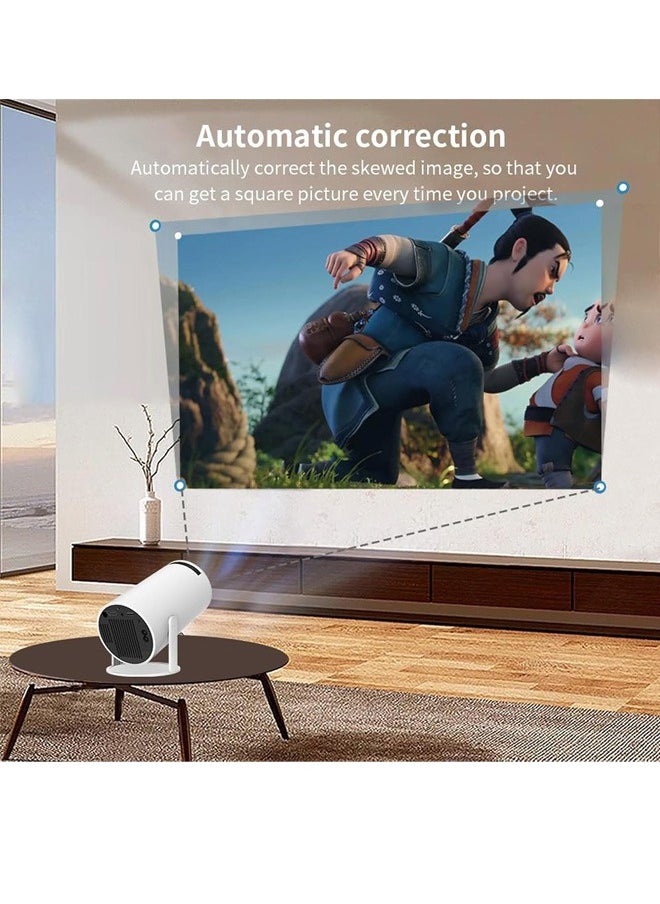 ProPremier 150ANSI Lumens HD Smart Projector With 2 Game Consoles HY300 MAX 2.4/5G WiFi Android 12.0 Portable Mini Cinema Ultra HD Gaming Projector 130 Inches Screen Display Lamp 4K 1080P Home Movie Theatre Gaming Video Presentations Home Entertainment 180 Degree Rotating Screen Mobile Phone Projection 10K Built In Games-White  - Image 5