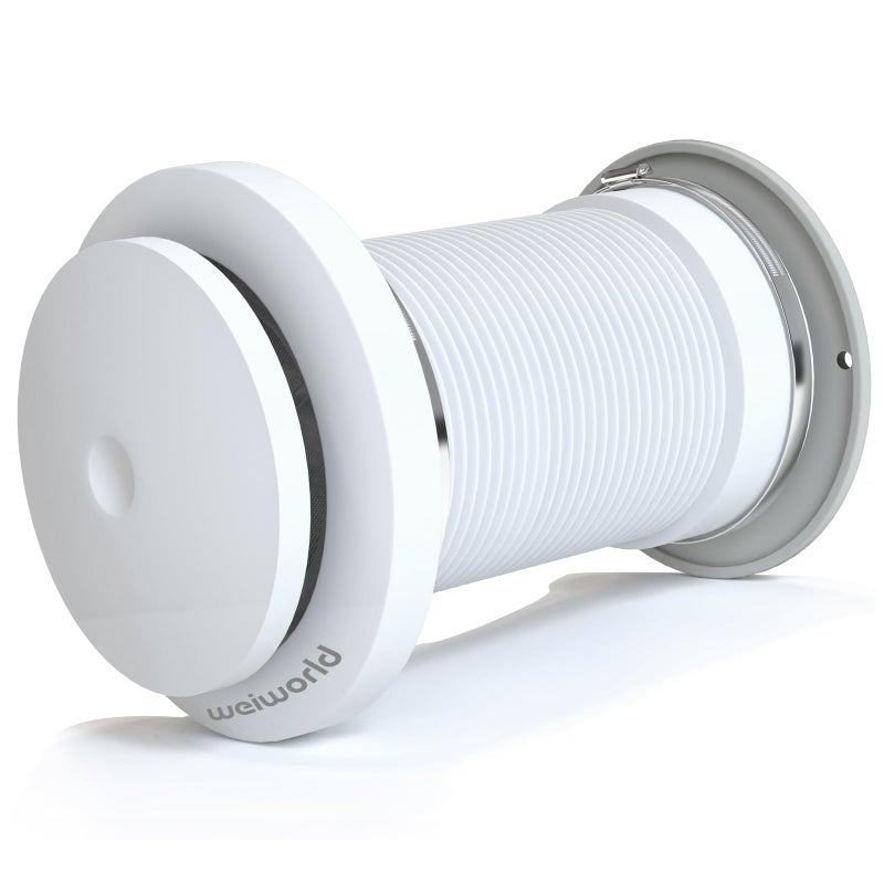 Weiworld Passive Air Vent 4inch Fresh Air Intake Energy Efficient Aluminium Telescopic Duct Stainless Steel 304 Grille No Motor